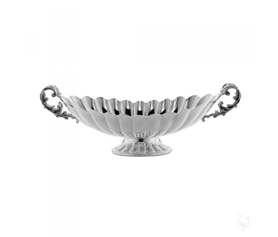 obrazek 1 Piękna stylowa srebrna misa Rome z podstawą - Zaramella Argenti
