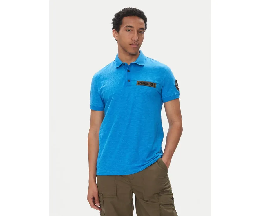 obrazek 1 Aeronautica Militare Polo 251PO1865J680 Niebieski Regular Fit