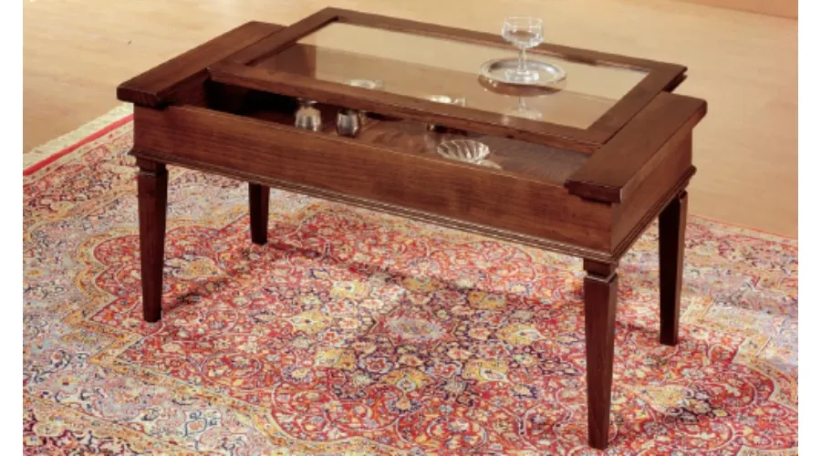 obrazek 1 Stolik kawowy, szklany blat przesuwny 80x45x45cm - Fratelli Mirandola
