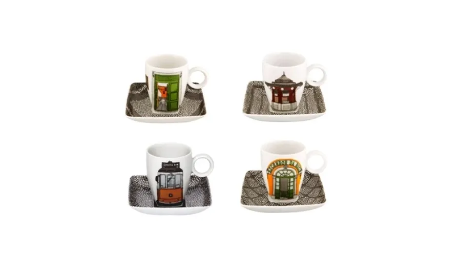 picture 2 A stylish porcelain coffee cup set with saucers - Vista Alegre