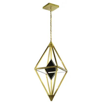 Zdjęcie Lampa wisząca z mosiądzu z dekoracyjnymi elementami szklanymi H.185xL.35xP.35 cm