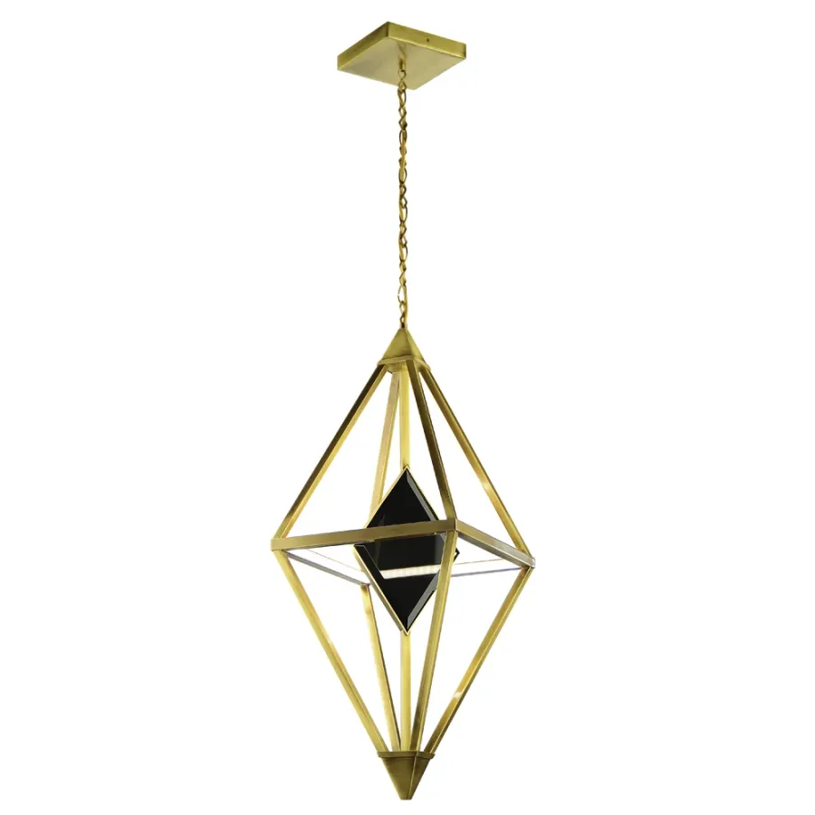 obrazek 1 Lampa wisząca z mosiądzu z dekoracyjnymi elementami szklanymi H.185xL.35xP.35 cm
