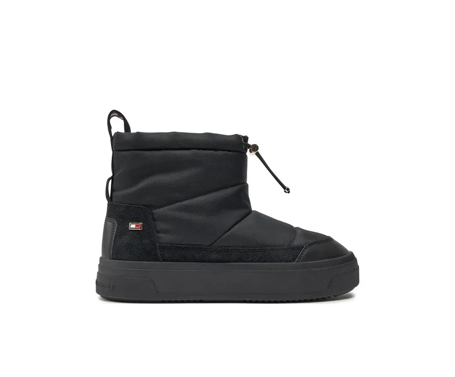 obrazek 1 Tommy Hilfiger Śniegowce Flag Nylon Mini Snowboot FW0FW08334 Czarny