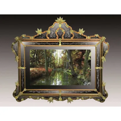 Zdjęcie Luksusowe lustro Murano w stylu weneckim – obramowanie telewizora