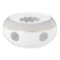 Zdjęcie Luksusowy porcelanowy podgrzewacz zdobiony szaro złotym zdobieniem – Tettau