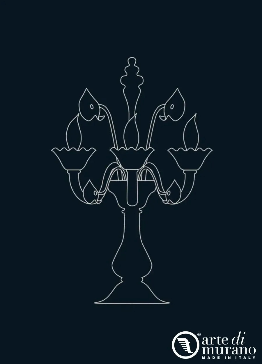 obrazek 1 Lampa stołowa z kryształowego szkła Murano na 3 żarówki