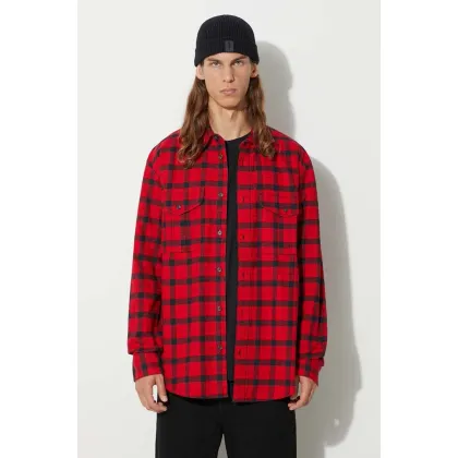 Zdjęcie Filson koszula bawełniana Alaskan Guide Shirt męska kolor czerwony regular z kołnierzykiem klasycznym FMCAM0005