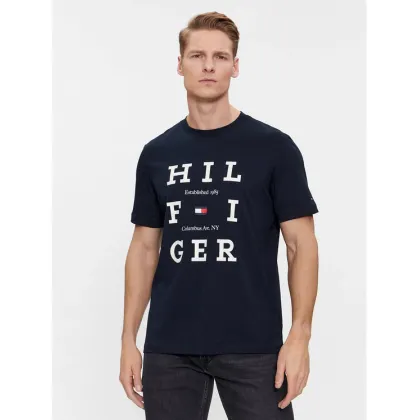 Zdjęcie Tommy Hilfiger T-Shirt Box Flag Logo Tee MW0MW33690 Granatowy Regular Fit