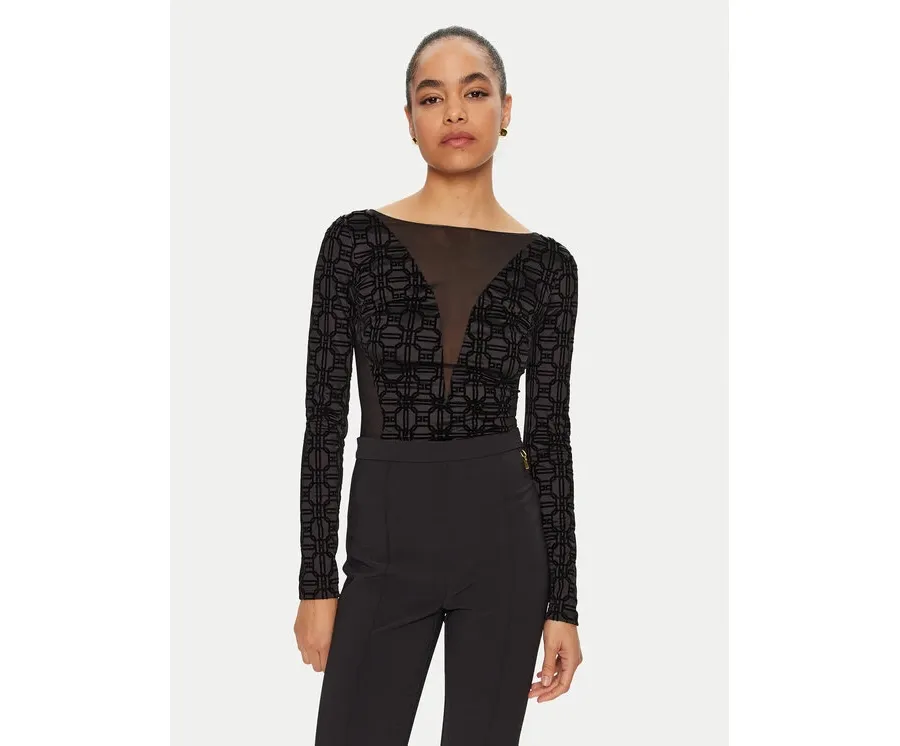 obrazek 1 Elisabetta Franchi Body BO-011-47E2 Czarny Slim Fit