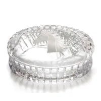 Picture Beautiful Italian crystal jewelry container with an engraved image of a horse - Il Paralume Marina