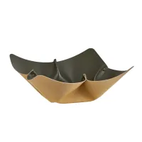 Picture Leather fruit bowl Ø45 cm in the shape of a flower, mustard color
