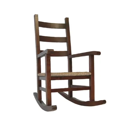 Zdjęcie Stylowy włoski fotel bujany Pieve ze słomianym siedziskiem