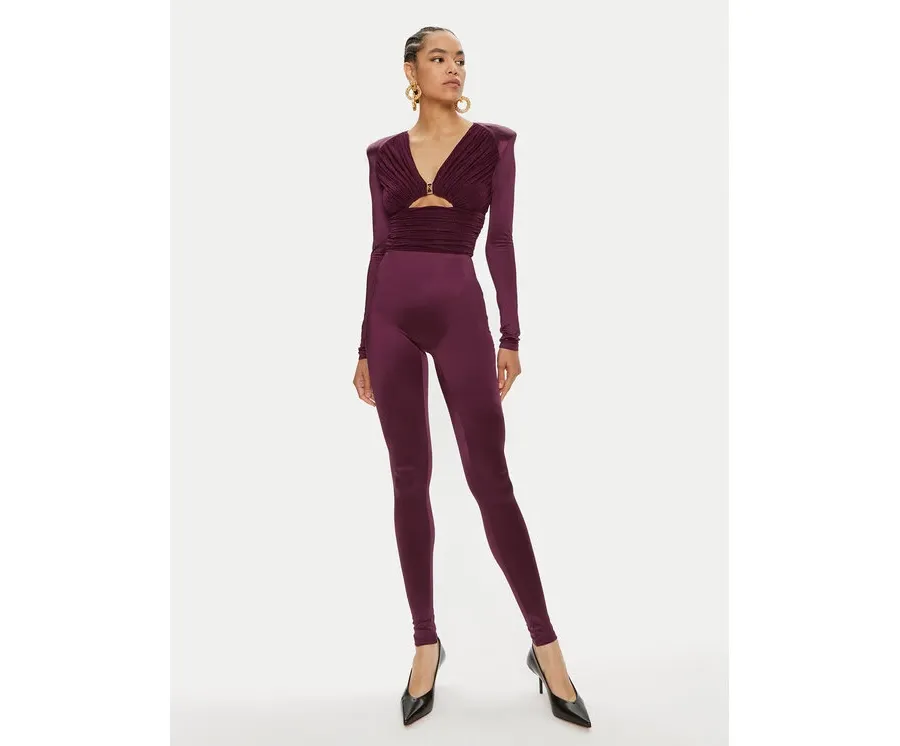 obrazek 1 Elisabetta Franchi Kombinezon TU-019-46E2 Bordowy Slim Fit