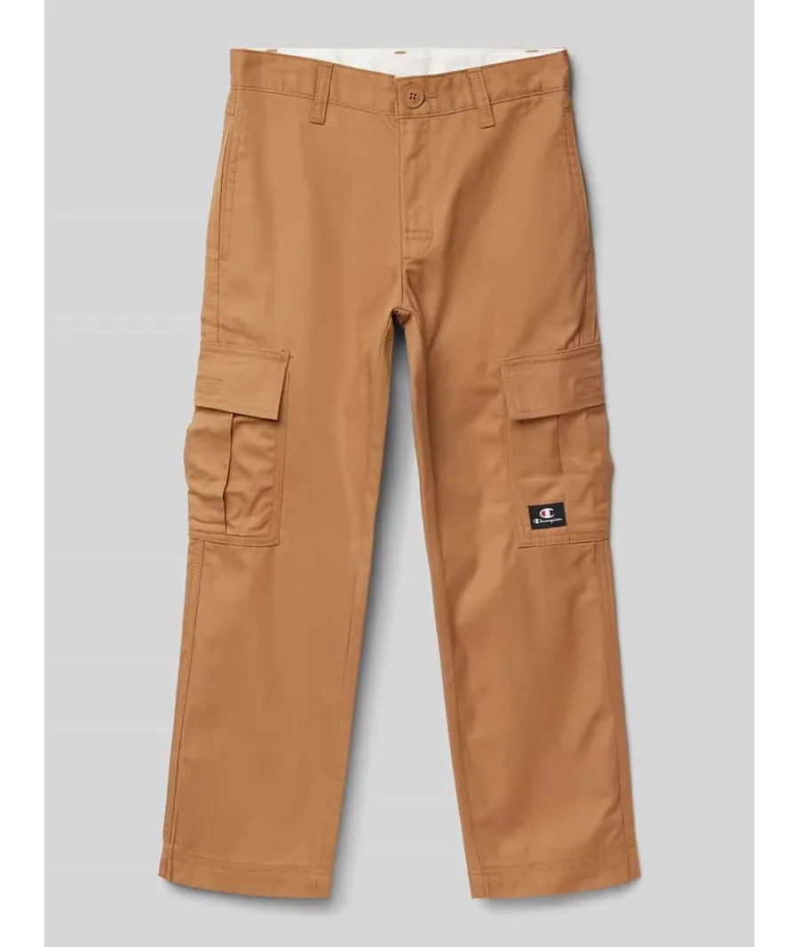 obrazek 1 Spodnie cargo o kroju regular fit z naszywką z logo