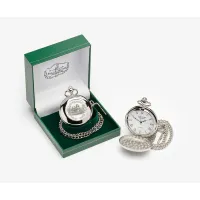 Picture Elegant men's pewter quartz pocket watch