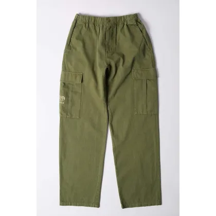 Zdjęcie by Parra spodnie bawełniane Alien Pants kolor zielony w fasonie cargo 52152