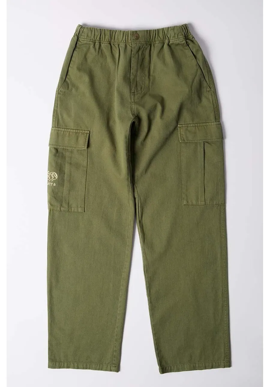 obrazek 1 by Parra spodnie bawełniane Alien Pants kolor zielony w fasonie cargo 52152