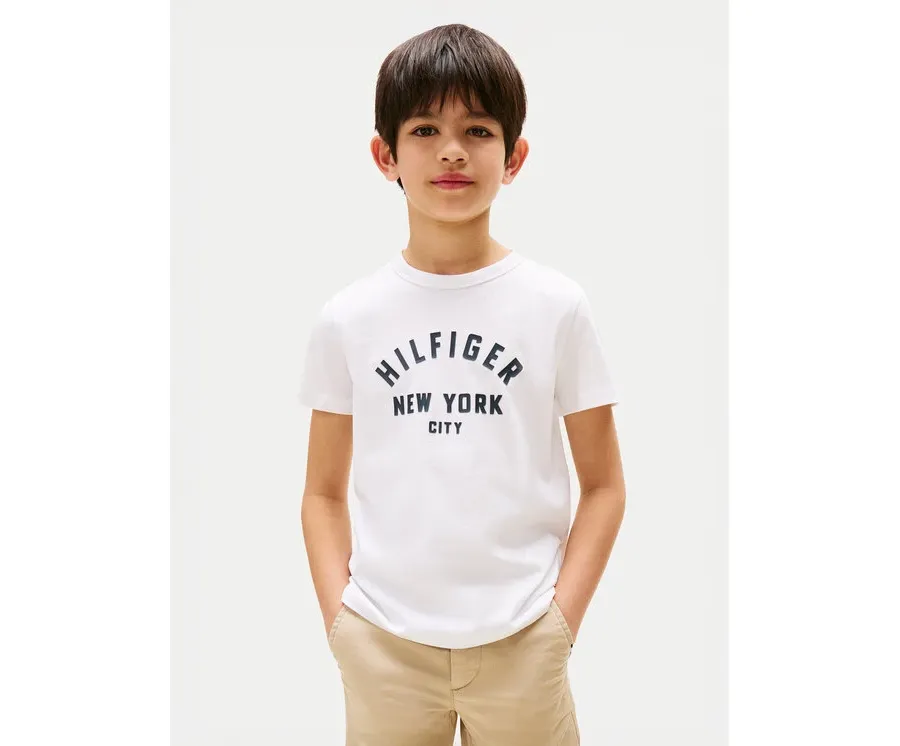 obrazek 1 Tommy Hilfiger T-Shirt Curved Graphic KB0KB09800 Biały Regular Fit