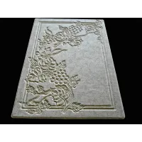 Picture A hand-woven and carved wool yarn rug depicting grapes