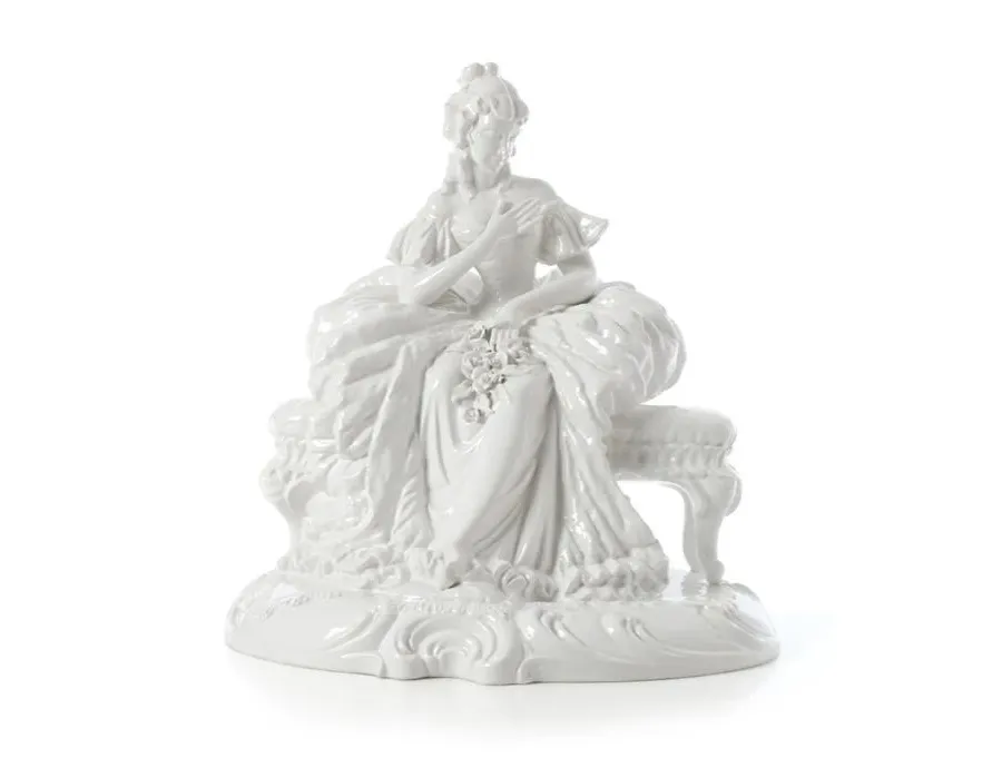 picture 1 Stylish ceramic figure in the baroque style of a sitting lady - Ceramiche ML