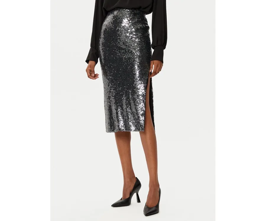 obrazek 1 Rinascimento Spódnica midi CFC0019735002 Srebrny Regular Fit