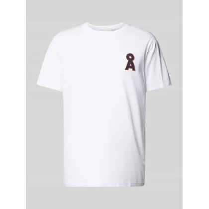 Zdjęcie T-shirt z prążkowanym, okrągłym dekoltem model ‘AADONI’