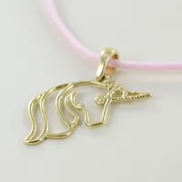 Picture Unicorn pendant in yellow gold