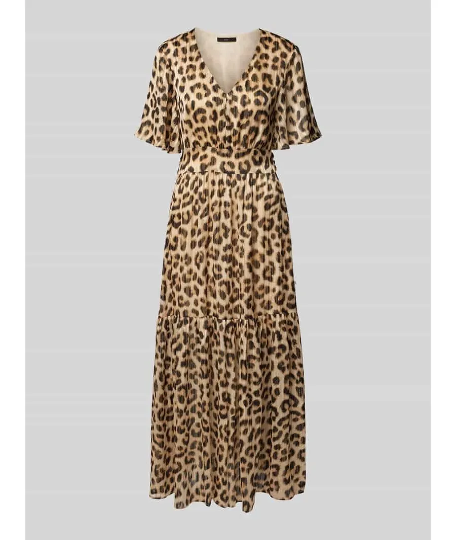 obrazek 1 Długa sukienka z dekoltem w serek