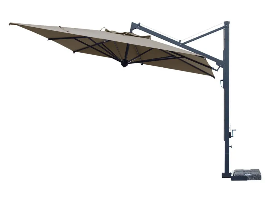 obrazek 1 Stylowy kwadratowy wysuwany aluminiowy parasol na wsporniku do ogrodu