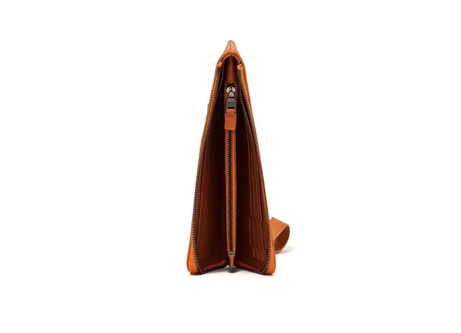 obrazek 2 Elegancki włoski portfel Grained Collection Zip Wallet Arancio