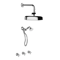 Zdjęcie Włoski zestaw prysznicowy z dewiatorem, deszczownicą i dupleksem