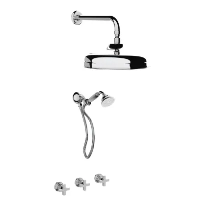 Zdjęcie Włoski zestaw prysznicowy z dewiatorem, deszczownicą i dupleksem