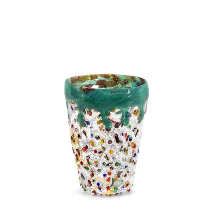Zdjęcie Włoski komplet 6 szklanek z kolorowego szkła murano (12 cm)