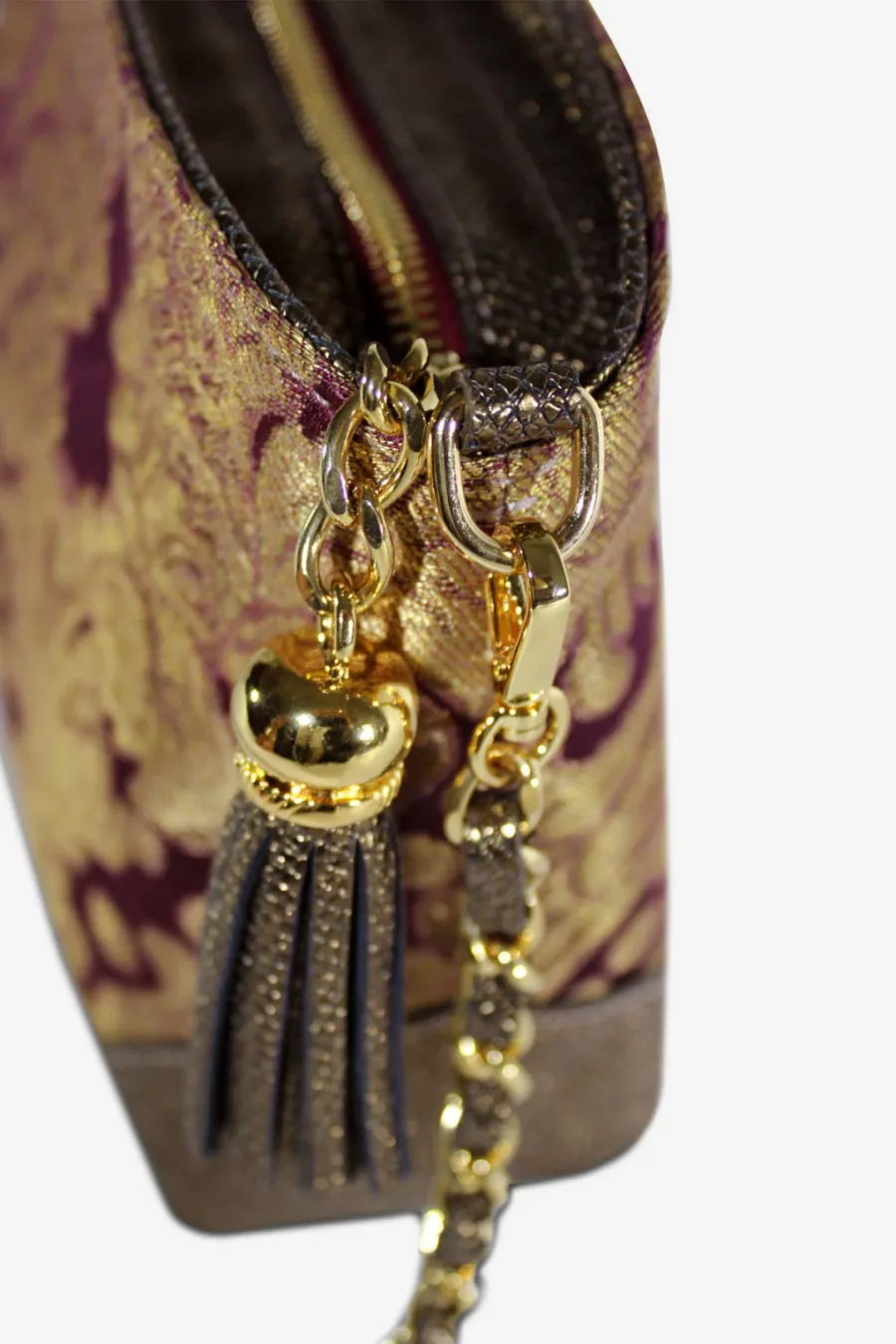 obrazek 3 Luksusowa torebka z ozdobnego złotego jedwabiu - Terrida
