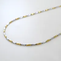 Zdjęcie Naszyjnik męski z białego i żółtego złota (45 cm)