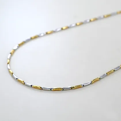 Picture Men's necklace in white and yellow gold (45 cm)