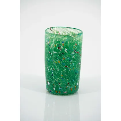 Zdjęcie Zielona szklanka z włoskiego szkła murano - h. 13 cm