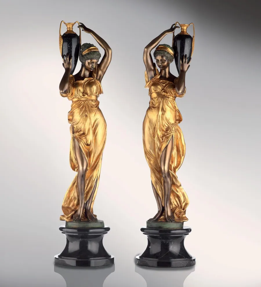 obrazek 1 Rzeźba z brązu dziewcząt z amforą 2 sztuki - Fonderia Artistica Ruocco