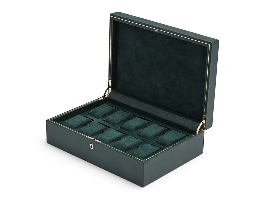 obrazek 1 Wysokiej jakości etui British Racing Green na 10 zegarków dla kolekcjonerów