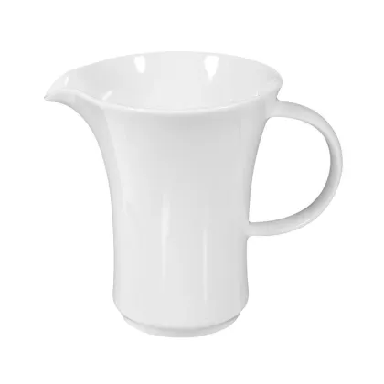 Picture White porcelain cream jug with a modern shape - Tettau