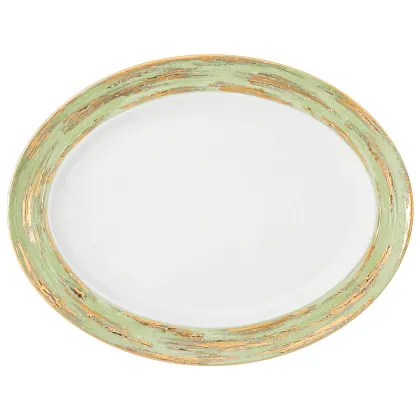 Zdjęcie Stylowy talerz owalny z porcelany do jadalni
