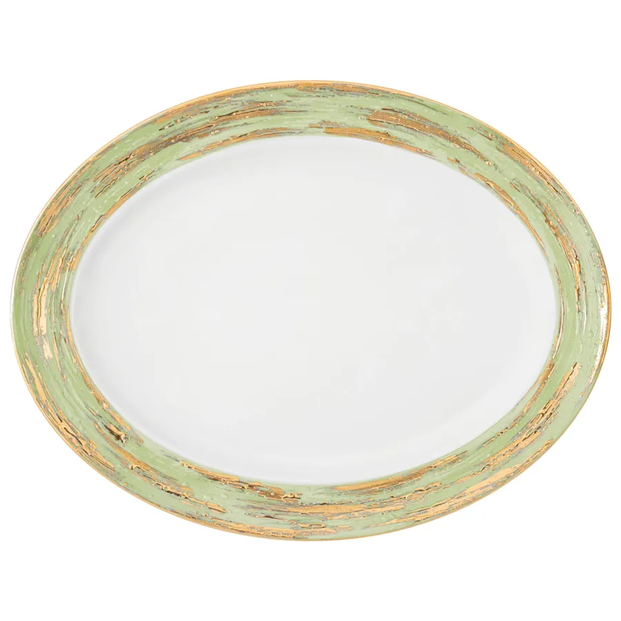 obrazek 1 Stylowy talerz owalny z porcelany do jadalni