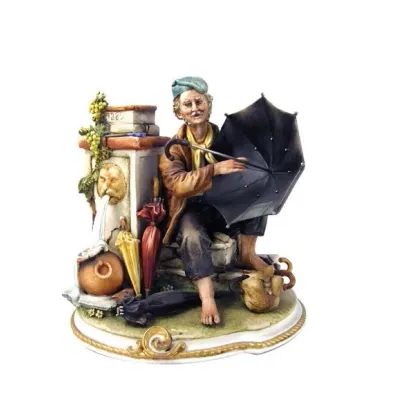 Zdjęcie Stylowa figurka z porcelany - konserwator parasoli