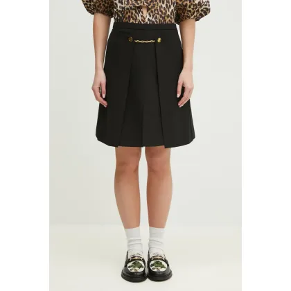 Zdjęcie GANNI spódnica Light Twill Suiting kolor czarny mini rozkloszowana W0184