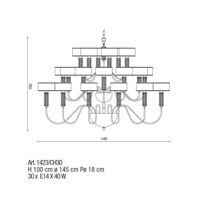 Zdjęcie Wyjątkowy żyrandol z chromowanego mosiądzu z elementami Swarovskiego - Il Paralume Marina