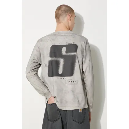 Zdjęcie STAMPD longsleeve bawełniany kolor szary wzorzysty