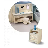 Picture Interesting bedside table with a shelf and two drawers - Ferretti e Ferretti