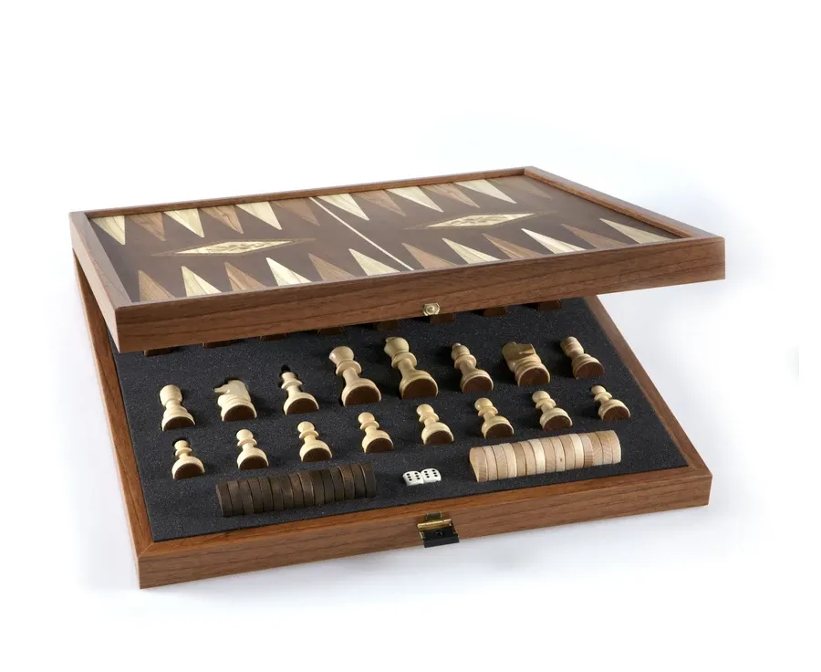 obrazek 3 Klasyczny zestaw 2 w 1 do gry w szachy oraz Backgammon - Constatntions Manopoulos