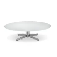 Picture Coffee table Ø 60 cm with chrome legs and white glass top