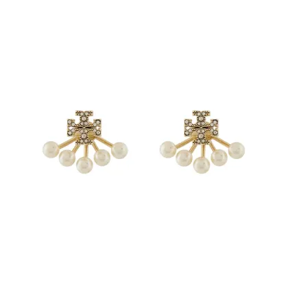 Zdjęcie Tory Burch Kolczyki Kira Pearl Front 163695 Złoty